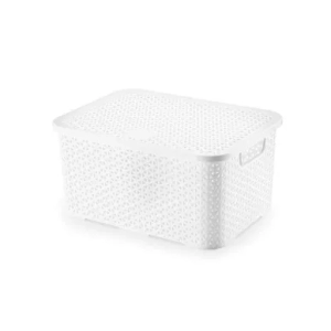 CAIXA MOSAICO C/TAMPA 8,5LT. 32,5X22,5X15 - BRANCO