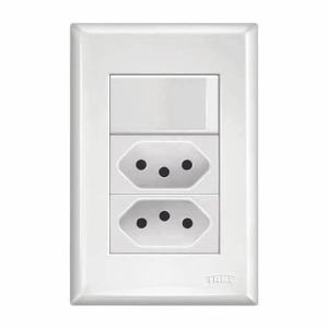 INTERRUPTOR SIMPLES C/ 2 TOMADA 2P+T10A